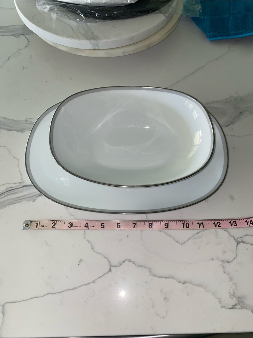 Noritake China Bowl and Platter with Silver Rim - Picture 5 of 11